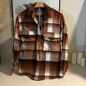 Miss Lola Brown & Cream Plaid Flannel